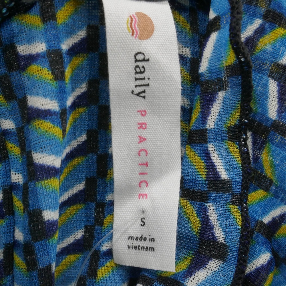 NWT Anthropologie Daily Practice Long Sleeve Top Small Blue Womens‎ Geometric - Picture 6 of 15